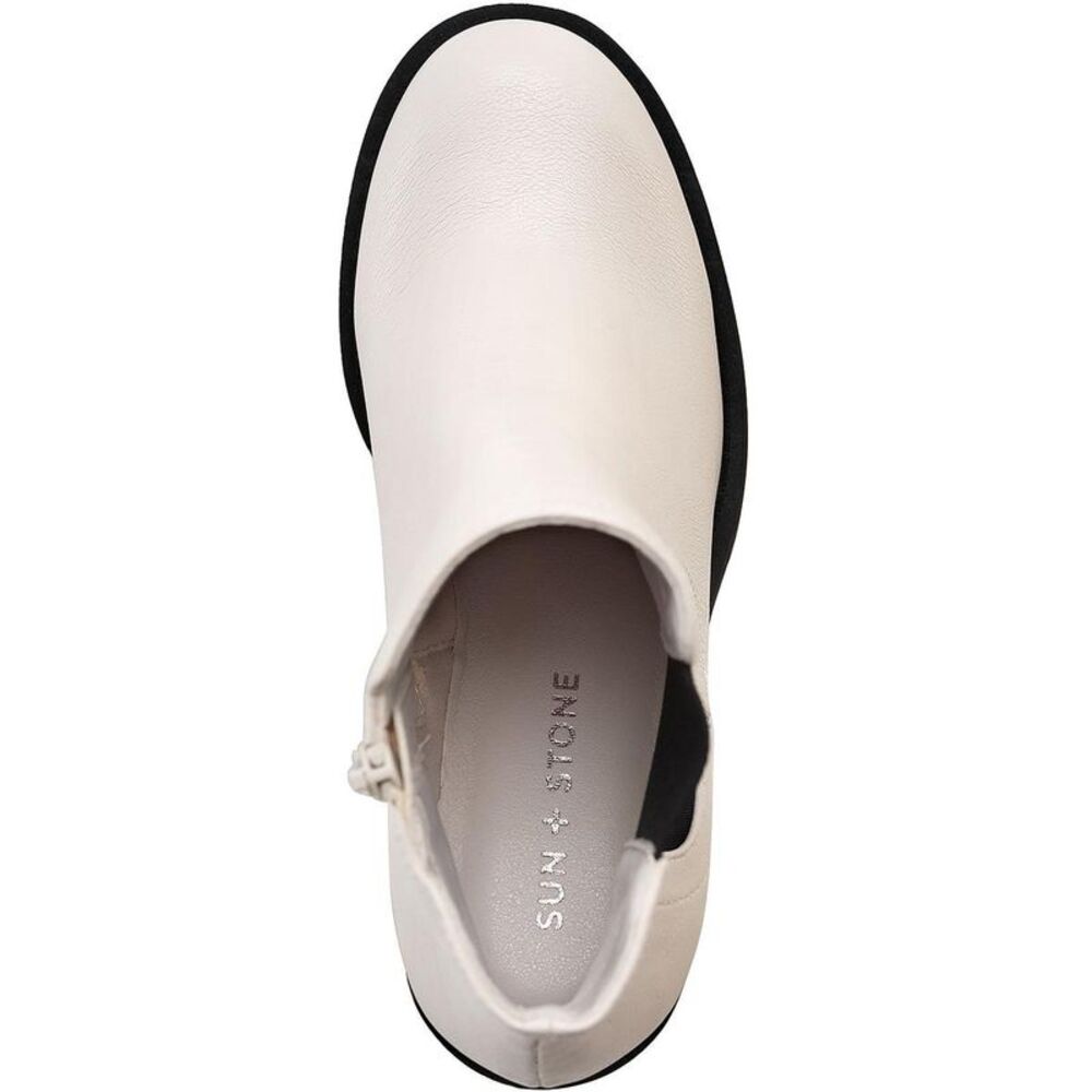 Sun + Stone Womens Morghan B/W Faux Suede Round Toe Ankle Boots Shoes New - Picture 3 of 3